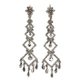 Victorian Cut Steel Drop Earrings-Charlotte Sayers Antique Jewellery