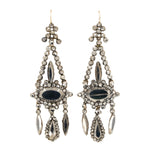 Victorian Cut Steel Drop Earrings-Charlotte Sayers Antique Jewellery