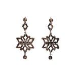 Victorian Cut Steel Star Earrings-Charlotte Sayers Antique Jewellery