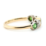 Victorian Demantoid Garnet and Diamond Ring-Charlotte Sayers Antique Jewellery