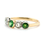 Victorian Demantoid Garnet and Diamond Ring-Charlotte Sayers Antique Jewellery