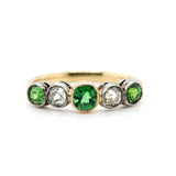 Victorian Demantoid Garnet and Diamond Ring-Charlotte Sayers Antique Jewellery