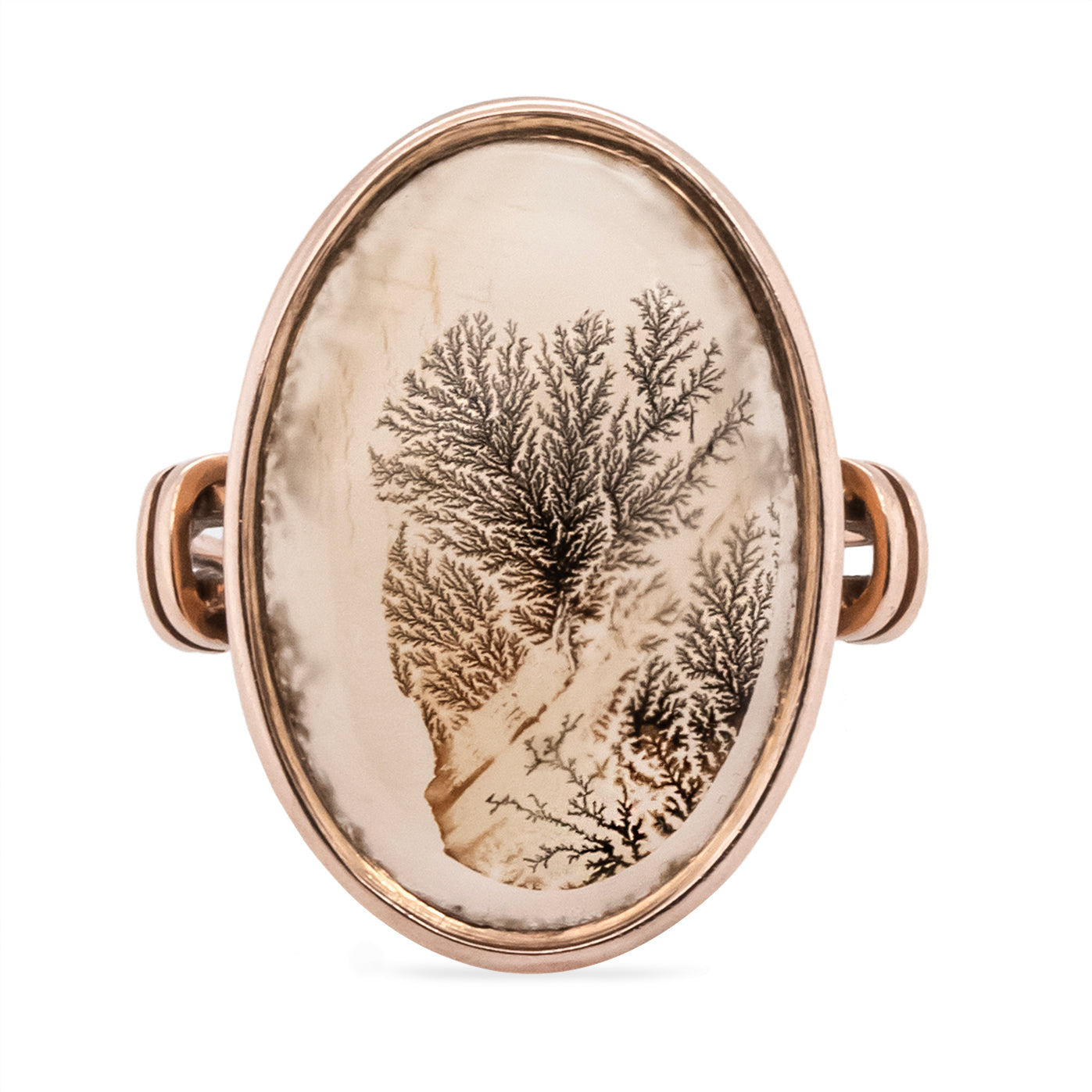 Victorian Dendritic Agate Ring-Charlotte Sayers Antique Jewellery