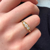 Victorian Diamond 3 Stone Ring-Charlotte Sayers Antique Jewellery