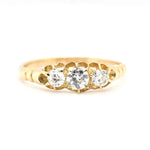 Victorian Diamond 3 Stone Ring-Charlotte Sayers Antique Jewellery