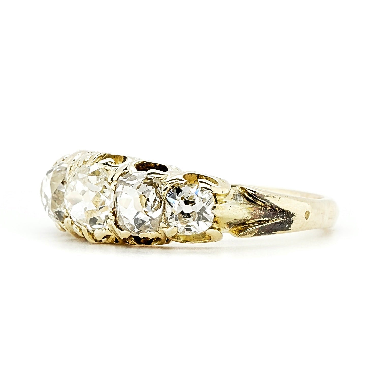 Victorian Diamond 5 Stone Ring-Charlotte Sayers Antique Jewellery