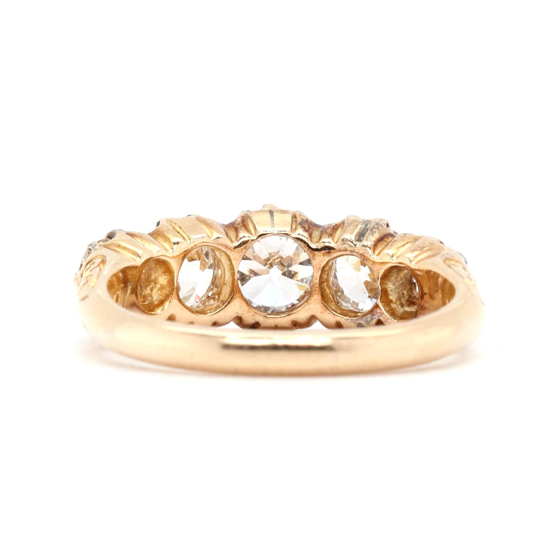 Victorian Diamond 5 Stone Ring-Charlotte Sayers Antique Jewellery