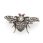 Victorian Diamond Bee Brooch-Charlotte Sayers Antique Jewellery