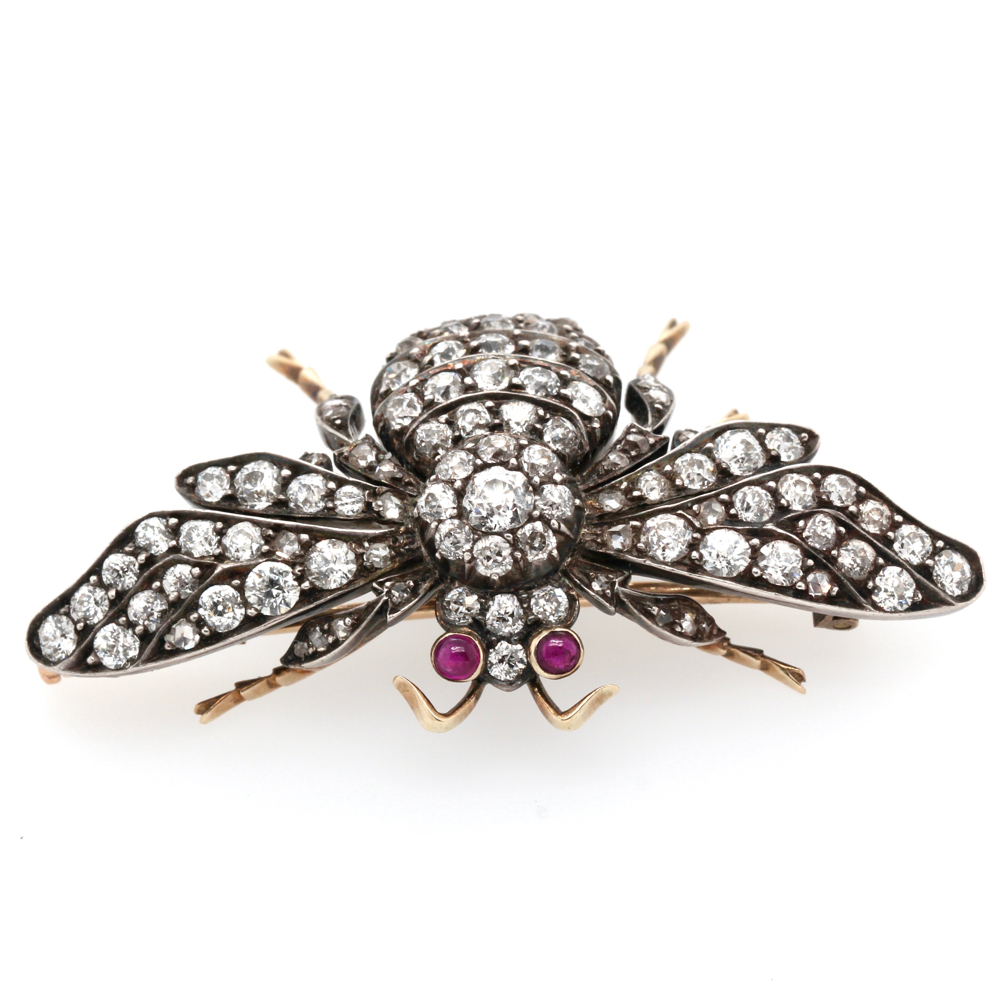 Victorian Diamond Bee Brooch-Charlotte Sayers Antique Jewellery