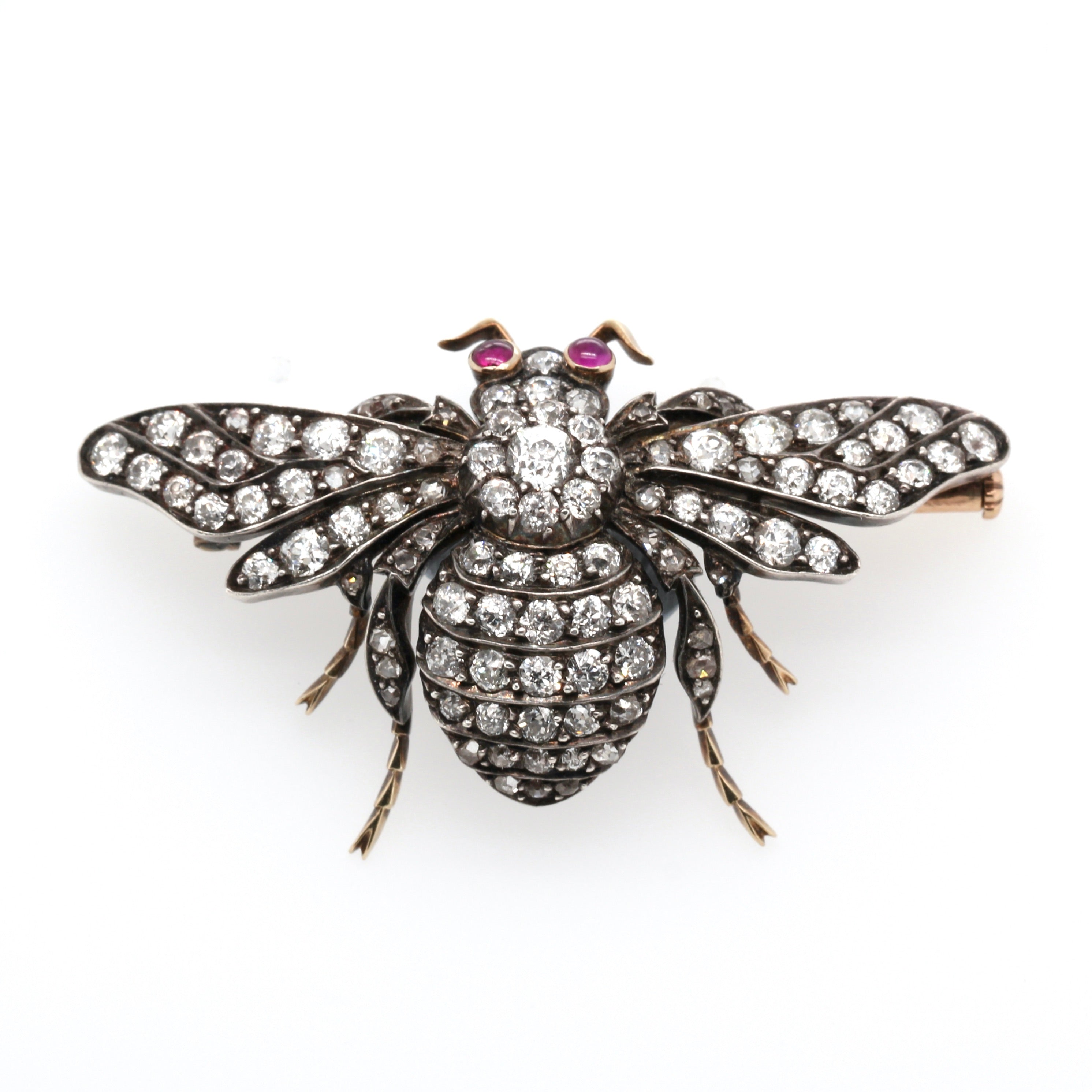 Victorian Diamond Bee Brooch-Charlotte Sayers Antique Jewellery