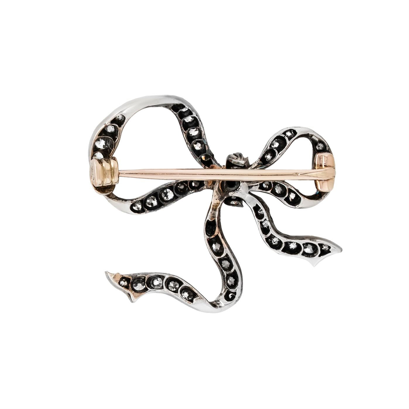 Victorian Diamond Bow Brooch-Charlotte Sayers Antique Jewellery