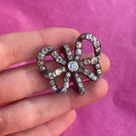 Victorian Diamond Bow Pendant-Charlotte Sayers Antique Jewellery