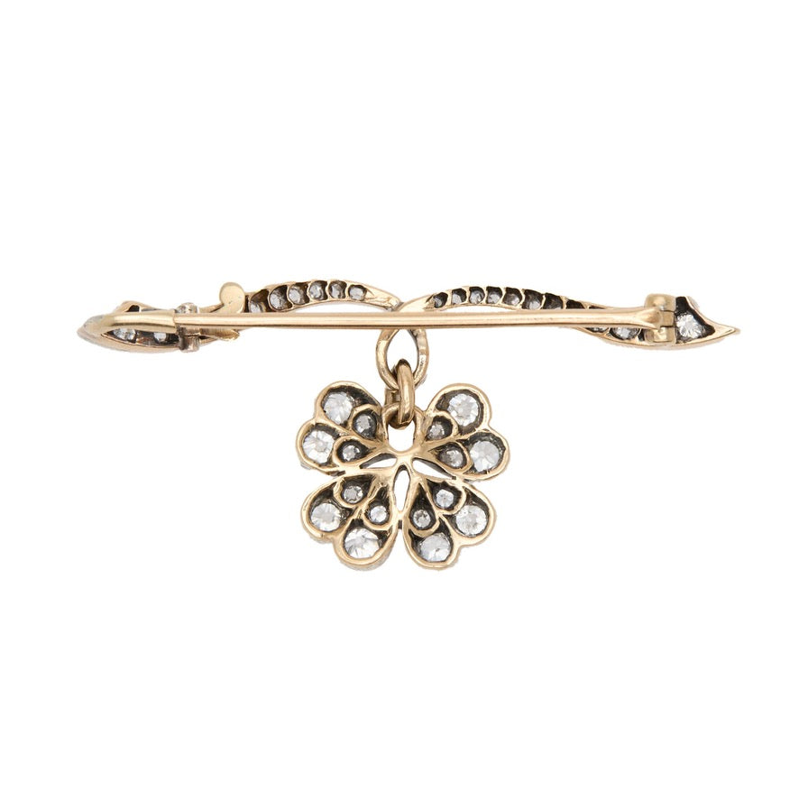 Victorian Diamond Clover Brooch-Charlotte Sayers Antique Jewellery