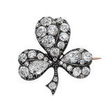 Victorian Diamond Clover Brooch-Charlotte Sayers Antique Jewellery