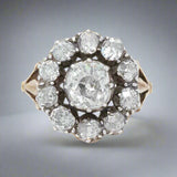 Victorian Diamond Cluster Ring-Charlotte Sayers Antique Jewellery