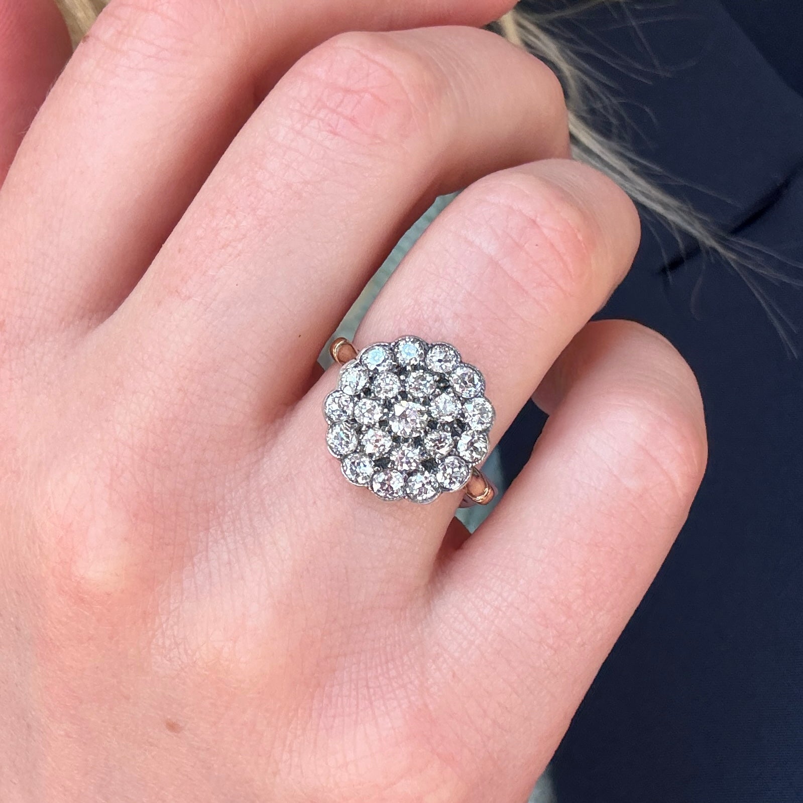 Victorian Diamond Cluster Ring-Charlotte Sayers Antique Jewellery