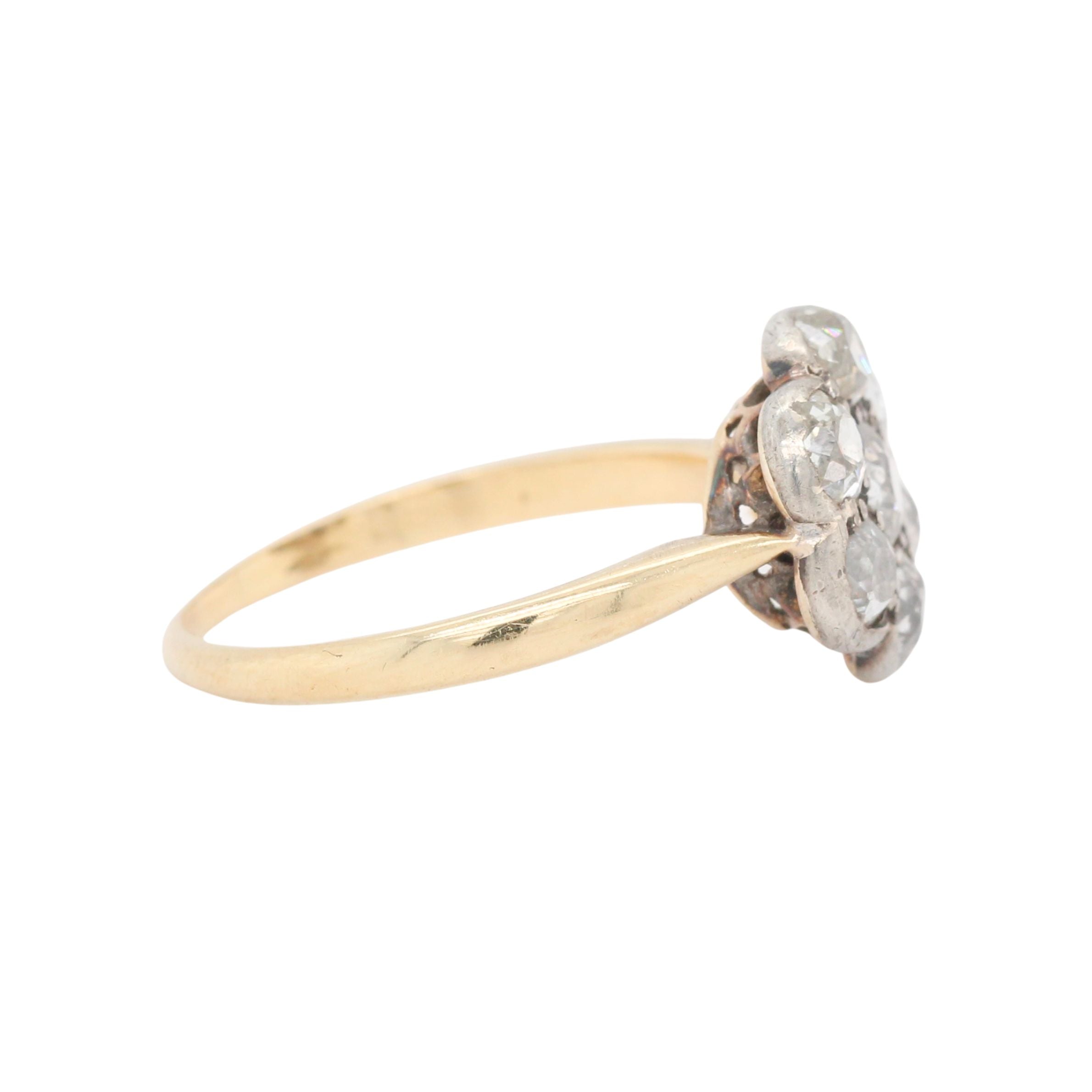 Victorian Diamond Cluster Ring-Charlotte Sayers Antique Jewellery