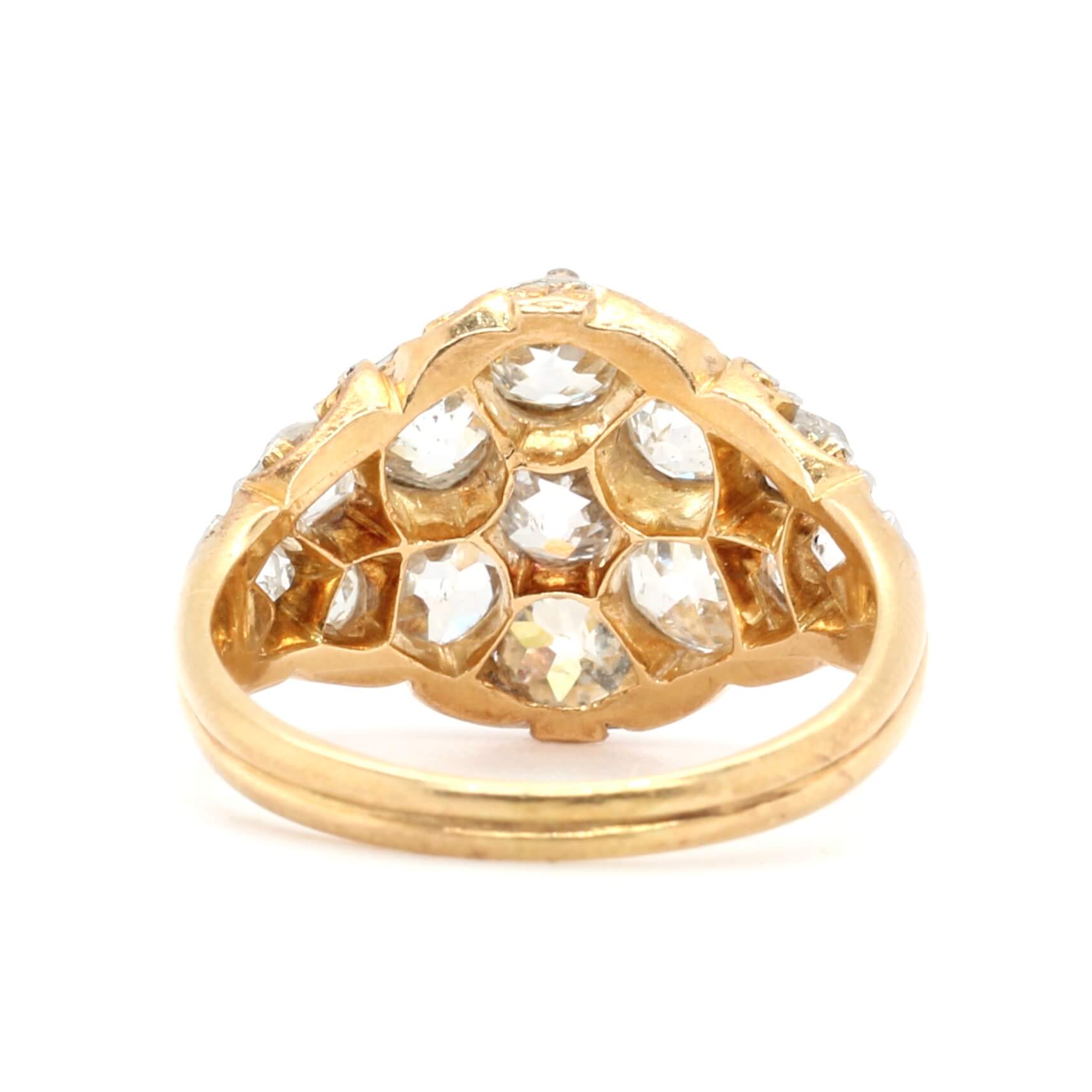 Victorian Diamond Cluster Ring-Charlotte Sayers Antique Jewellery