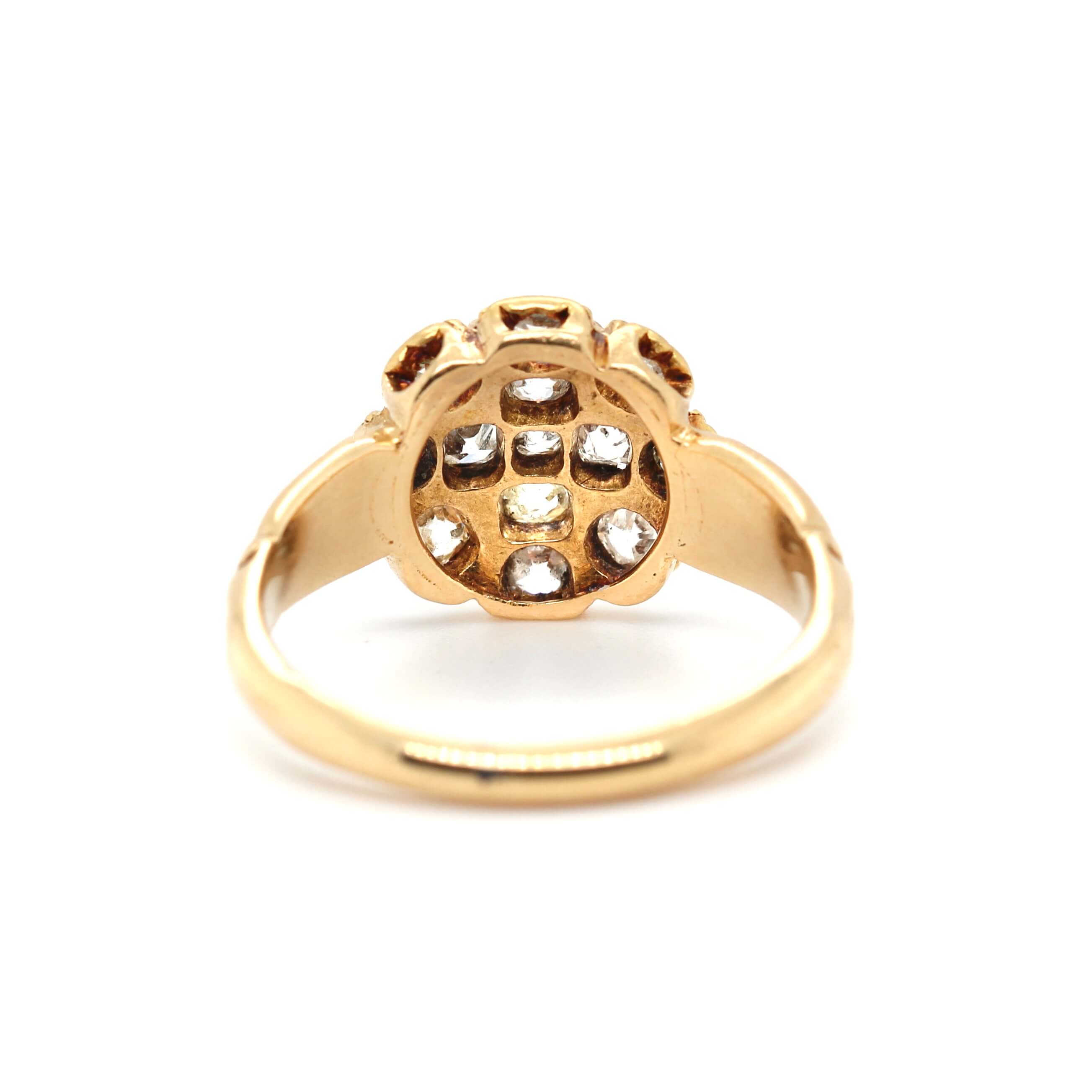 Victorian Diamond Cluster Ring-Charlotte Sayers Antique Jewellery