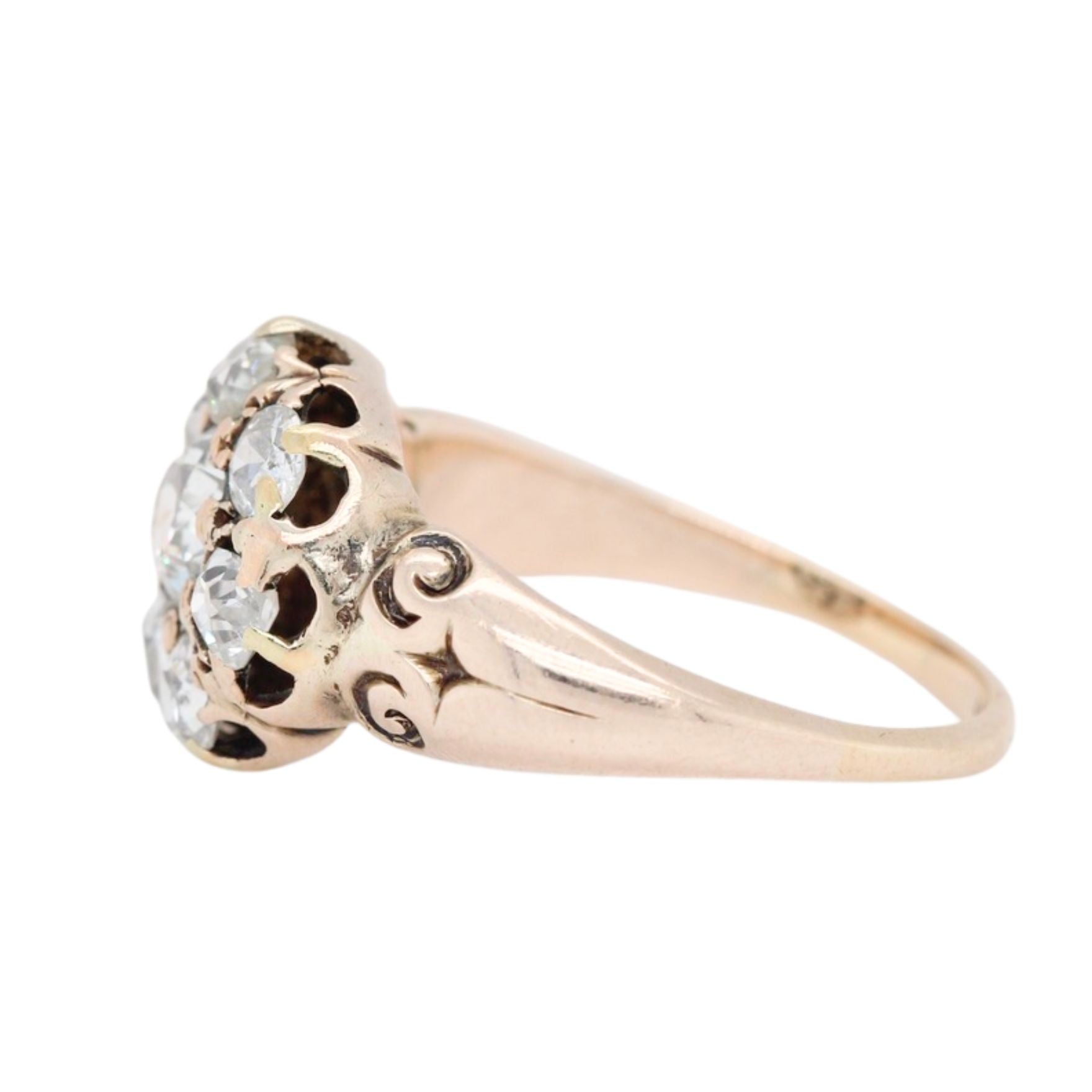 Victorian Diamond Cluster Ring-Charlotte Sayers Antique Jewellery
