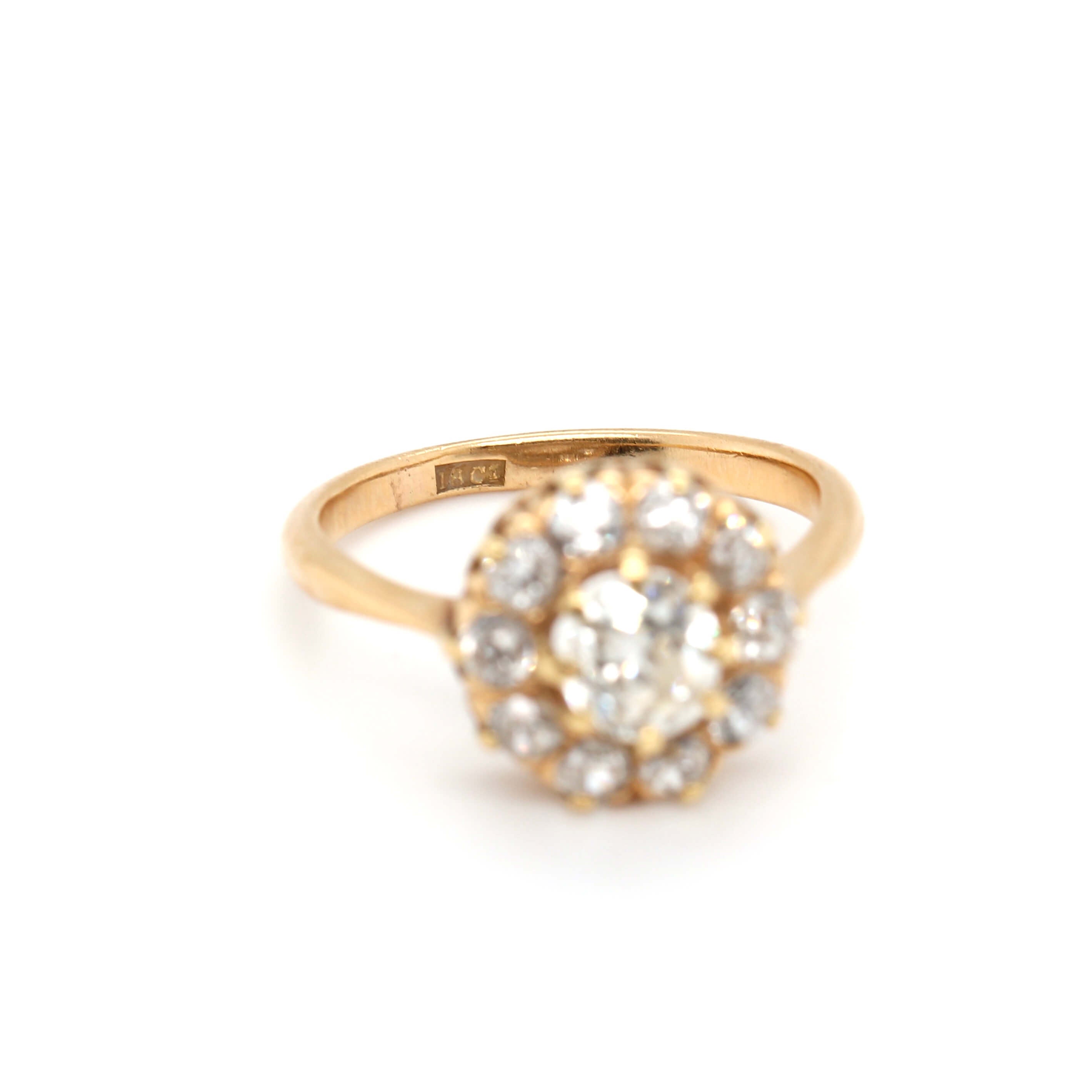 Victorian Diamond Cluster Ring-Charlotte Sayers Antique Jewellery