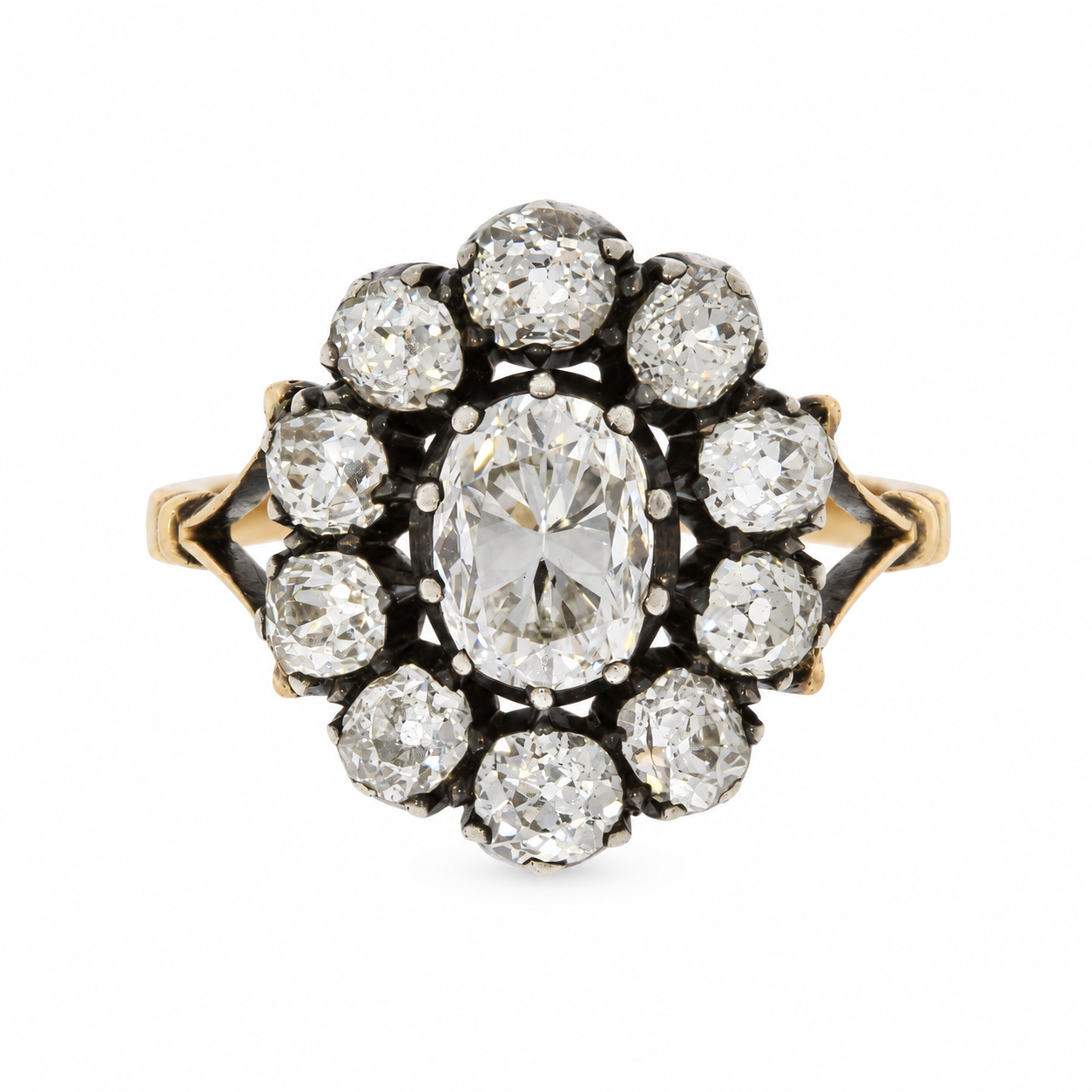 Victorian Diamond Cluster Ring-Charlotte Sayers Antique Jewellery