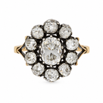 Victorian Diamond Cluster Ring-Charlotte Sayers Antique Jewellery