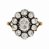 Victorian Diamond Cluster Ring-Charlotte Sayers Antique Jewellery