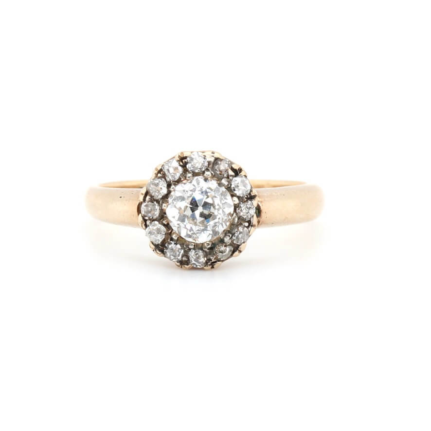 Victorian Diamond Cluster Ring-Charlotte Sayers Antique Jewellery