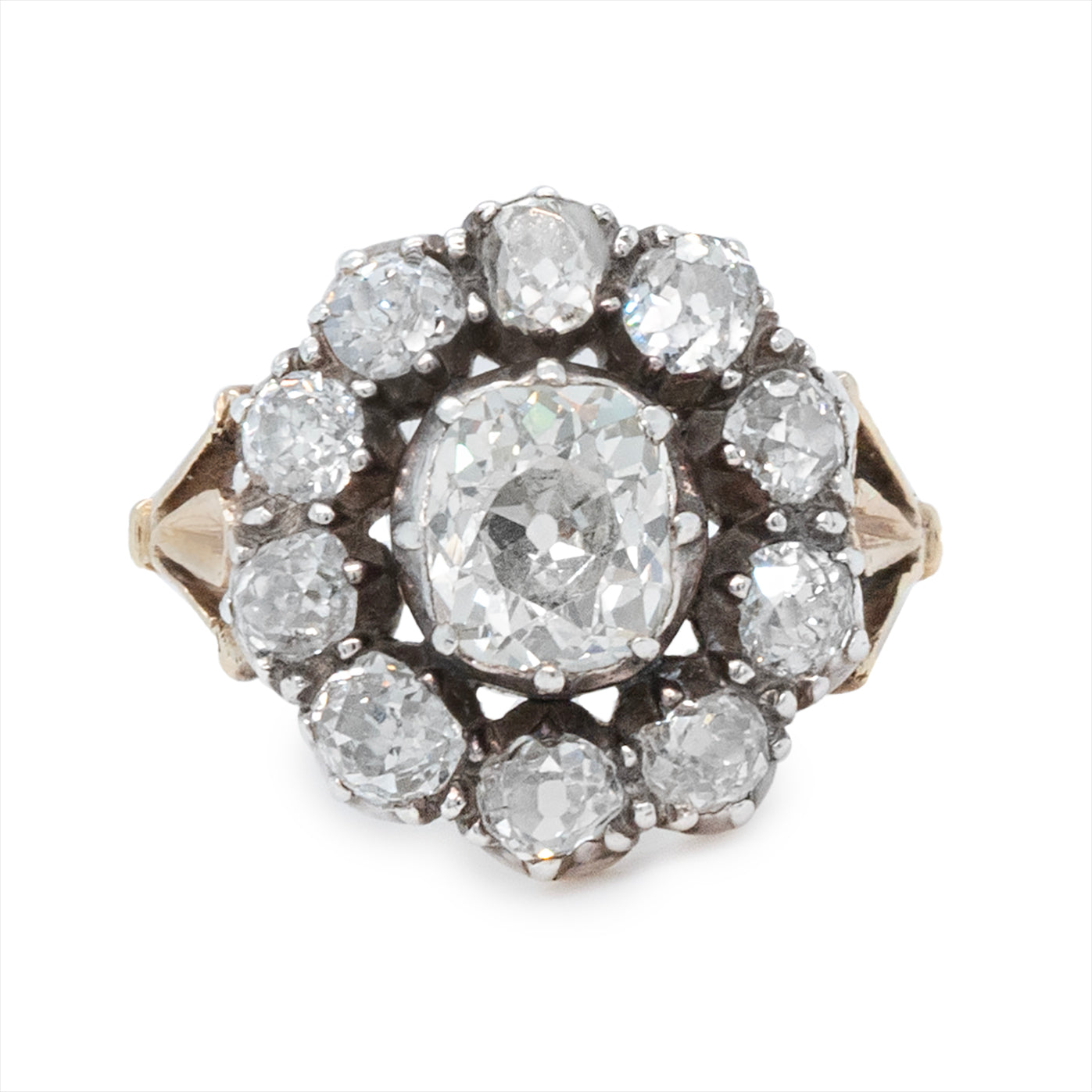 Victorian Diamond Cluster Ring-Charlotte Sayers Antique Jewellery