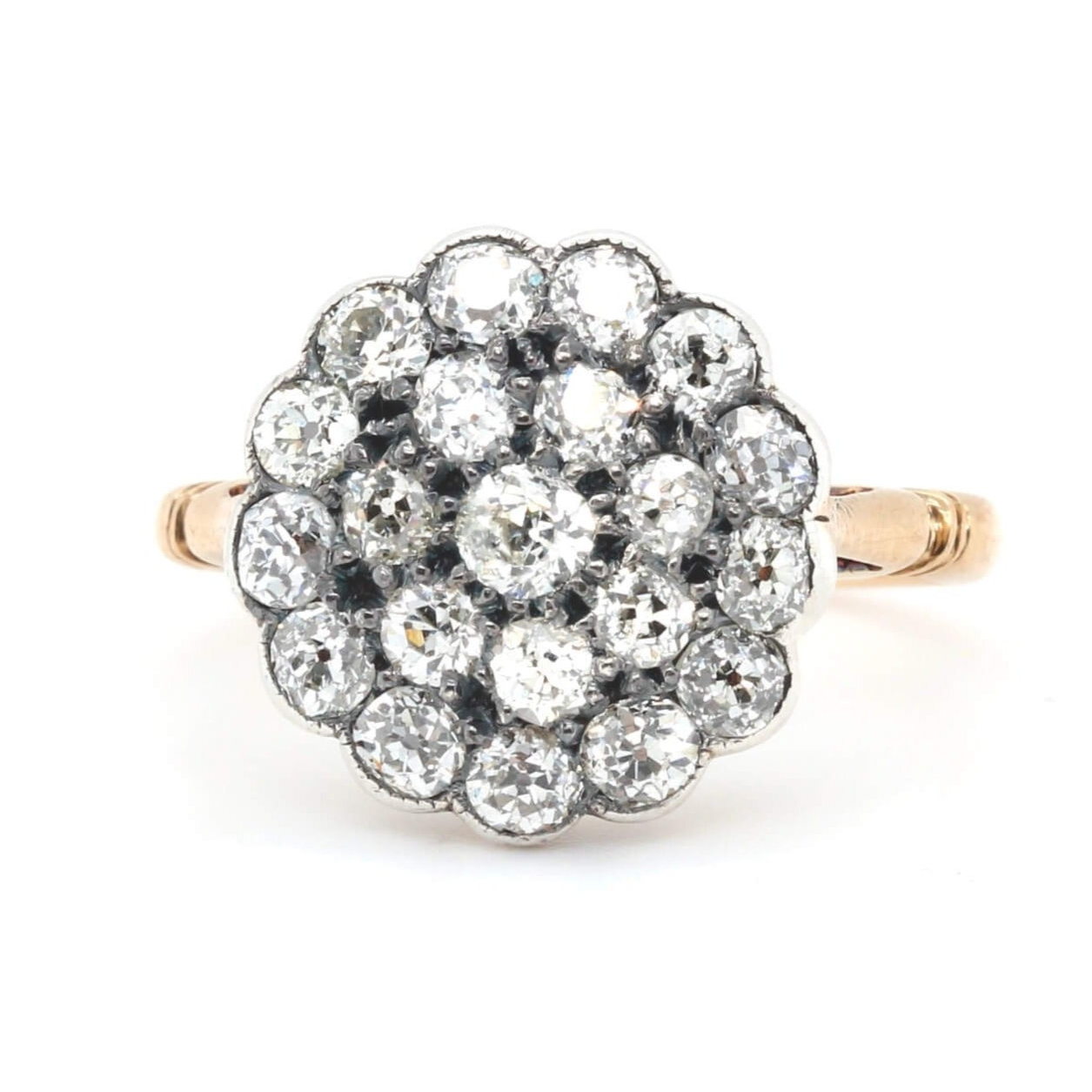 Victorian Diamond Cluster Ring-Charlotte Sayers Antique Jewellery