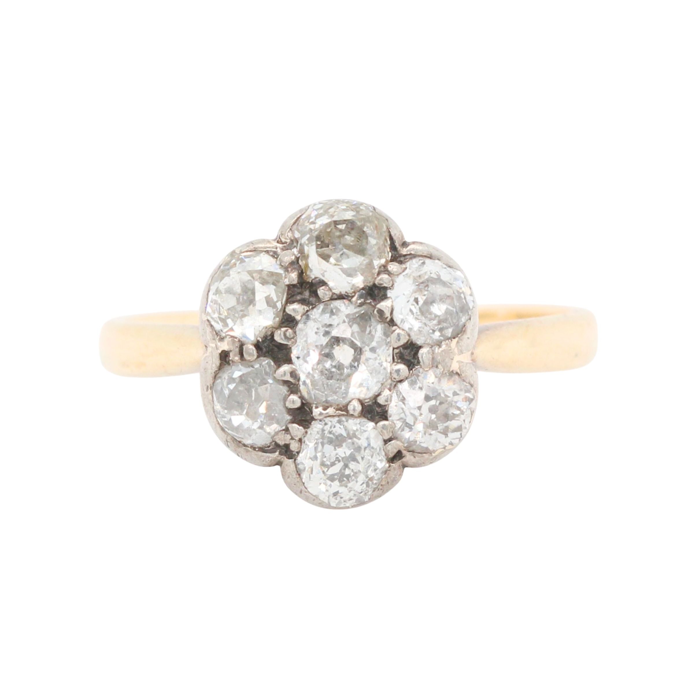 Victorian Diamond Cluster Ring-Charlotte Sayers Antique Jewellery