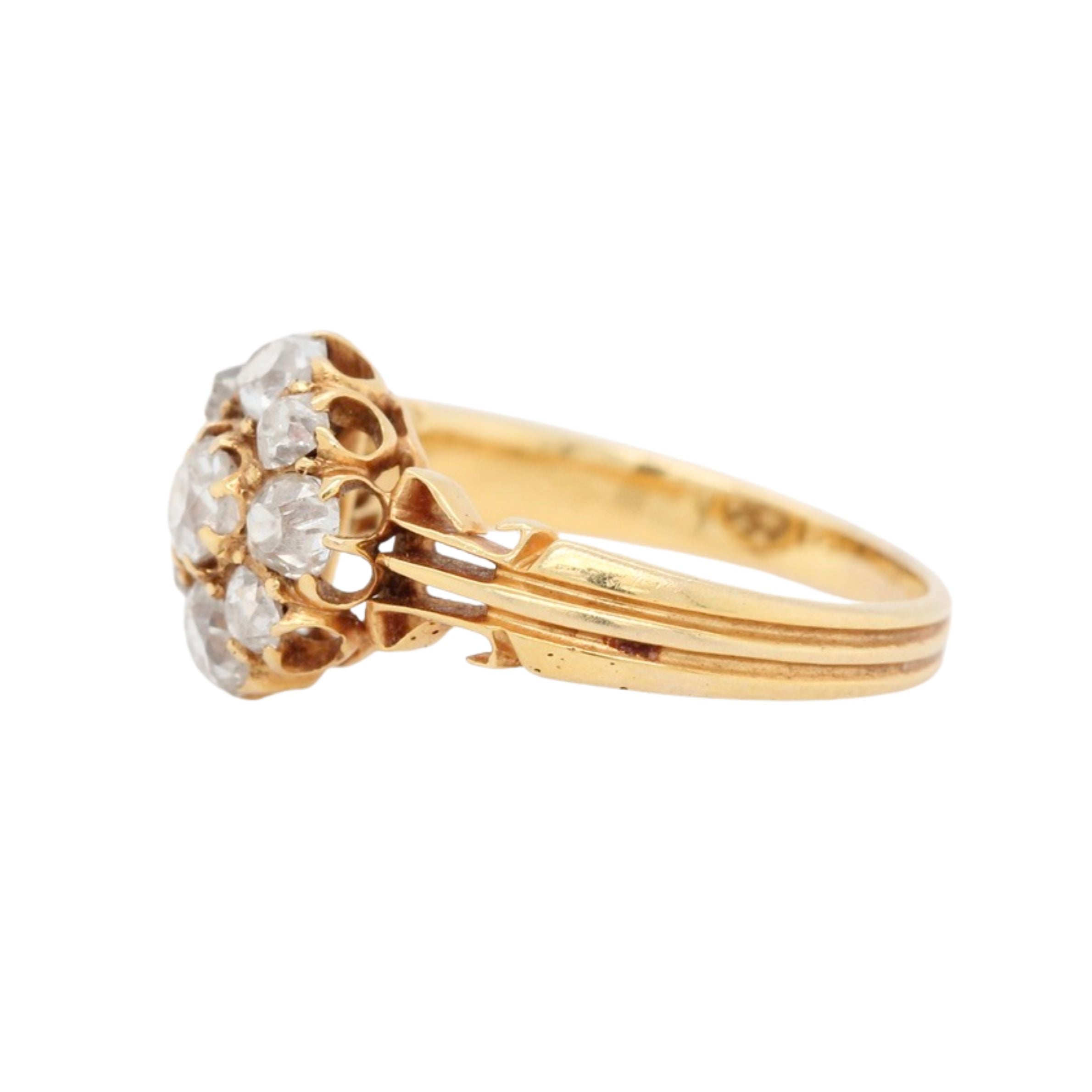 Victorian Diamond Cluster Ring in Gold-Charlotte Sayers Antique Jewellery