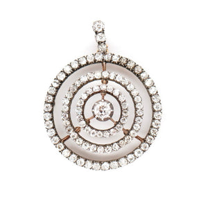 Victorian Diamond Concentric Circle Pendant-Charlotte Sayers Antique Jewellery