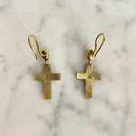 Victorian Diamond Cross Earrings-Charlotte Sayers Antique Jewellery