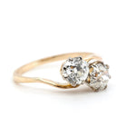 Victorian Diamond Crossover Toi et Moi Ring-Charlotte Sayers Antique Jewellery