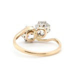 Victorian Diamond Crossover Toi et Moi Ring-Charlotte Sayers Antique Jewellery