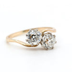 Victorian Diamond Crossover Toi et Moi Ring-Charlotte Sayers Antique Jewellery