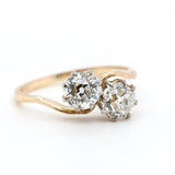 Victorian Diamond Crossover Toi et Moi Ring-Charlotte Sayers Antique Jewellery