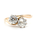 Victorian Diamond Crossover Toi et Moi Ring-Charlotte Sayers Antique Jewellery