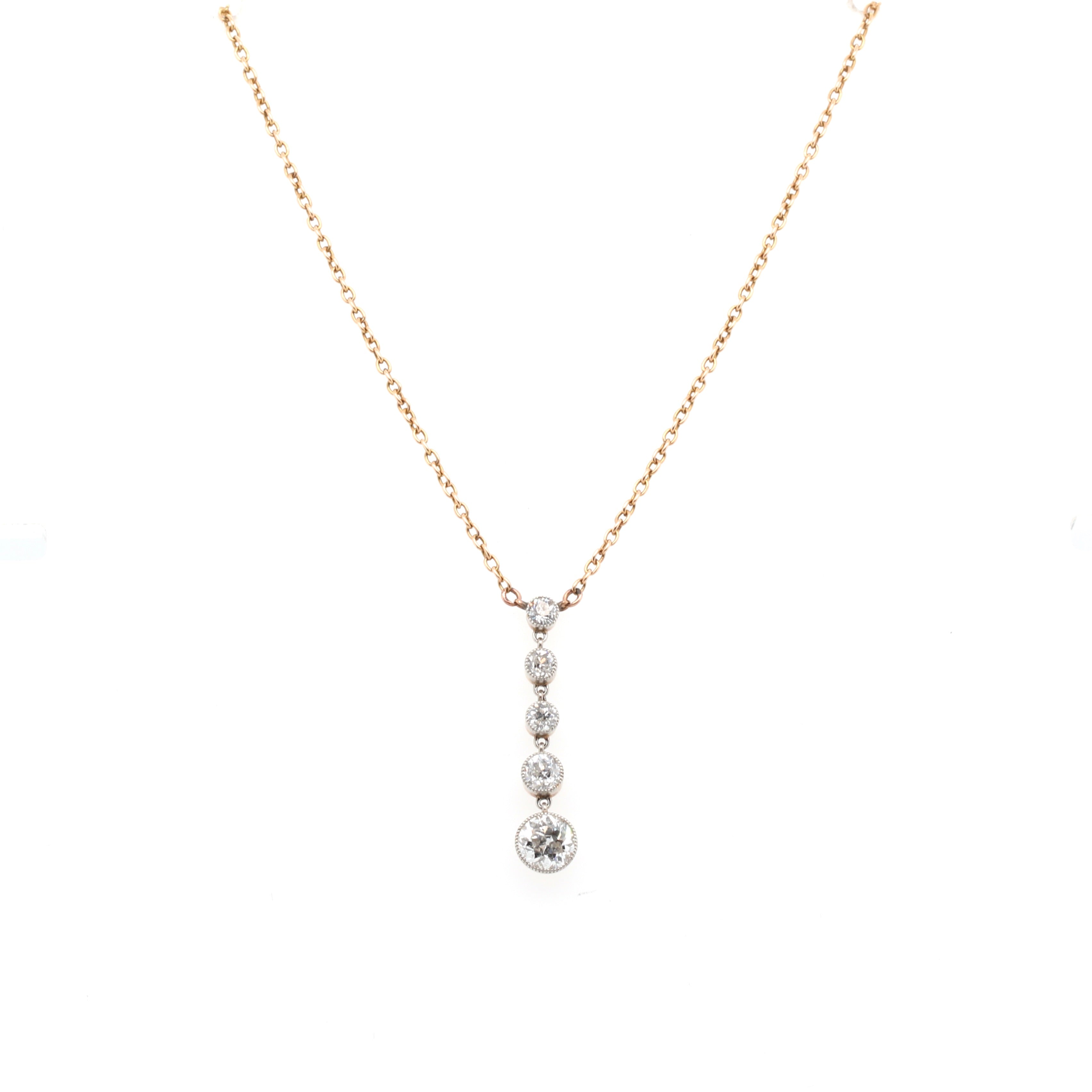 Victorian Diamond Drop Necklace-Charlotte Sayers Antique Jewellery