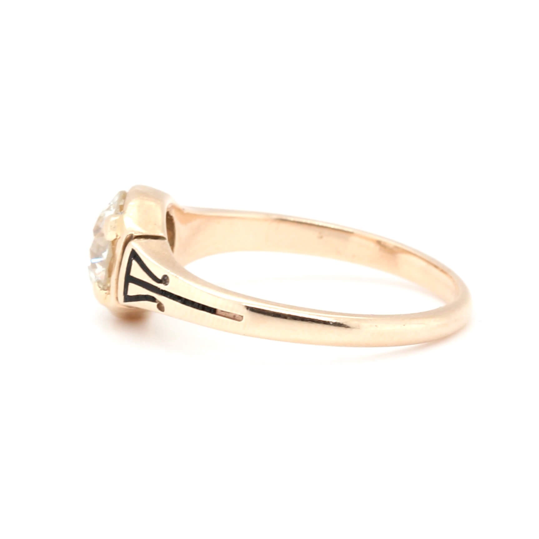 Victorian Diamond Enamel Ring-Charlotte Sayers Antique Jewellery