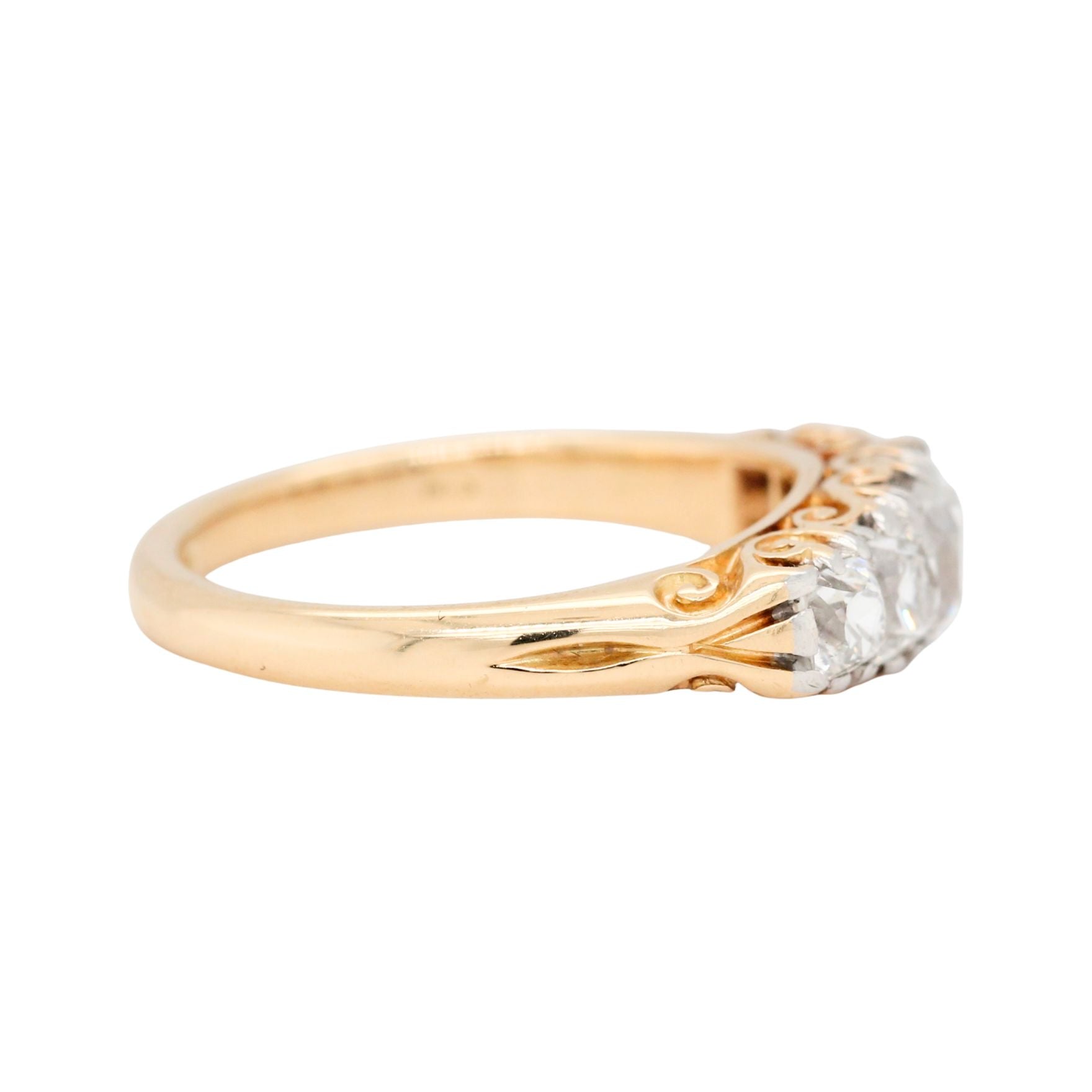 Victorian Diamond Five Stone Ring-Charlotte Sayers Antique Jewellery
