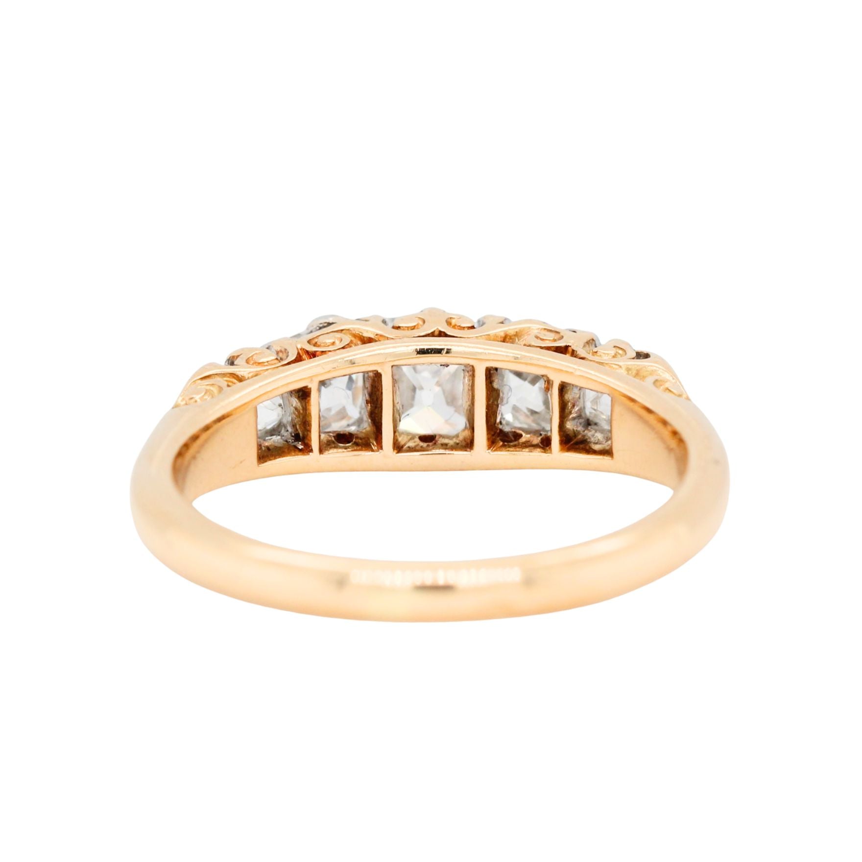 Victorian Diamond Five Stone Ring-Charlotte Sayers Antique Jewellery