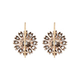 Victorian Diamond Flower Earrings-Charlotte Sayers Antique Jewellery