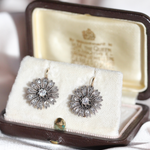 Victorian Diamond Flower Earrings-Charlotte Sayers Antique Jewellery