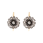 Victorian Diamond Flower Earrings-Charlotte Sayers Antique Jewellery