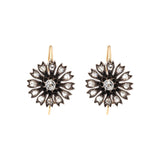 Victorian Diamond Flower Earrings-Charlotte Sayers Antique Jewellery