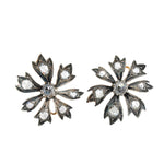 Victorian Diamond Flower Earrings-Charlotte Sayers Antique Jewellery