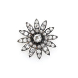 Victorian Diamond Flower Pendant-Charlotte Sayers Antique Jewellery